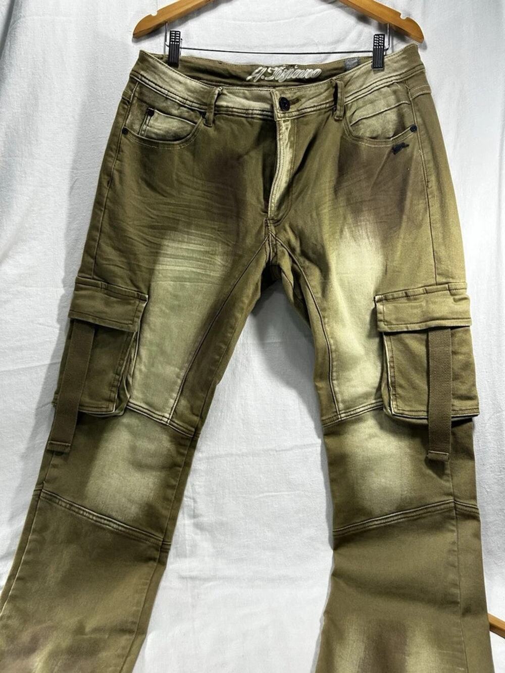 A Tiziano Men’s Pants Grunge Green Street wear Sz 36 Very Cool Pant!
